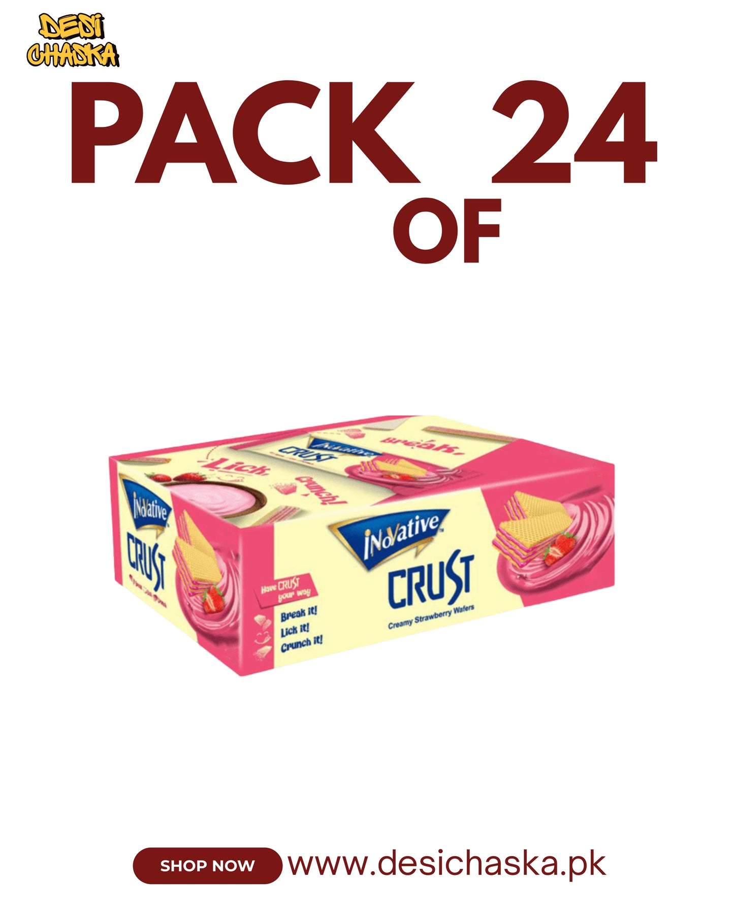 CRUST WAFER - PACK OF 24 (STRAWBERRY)