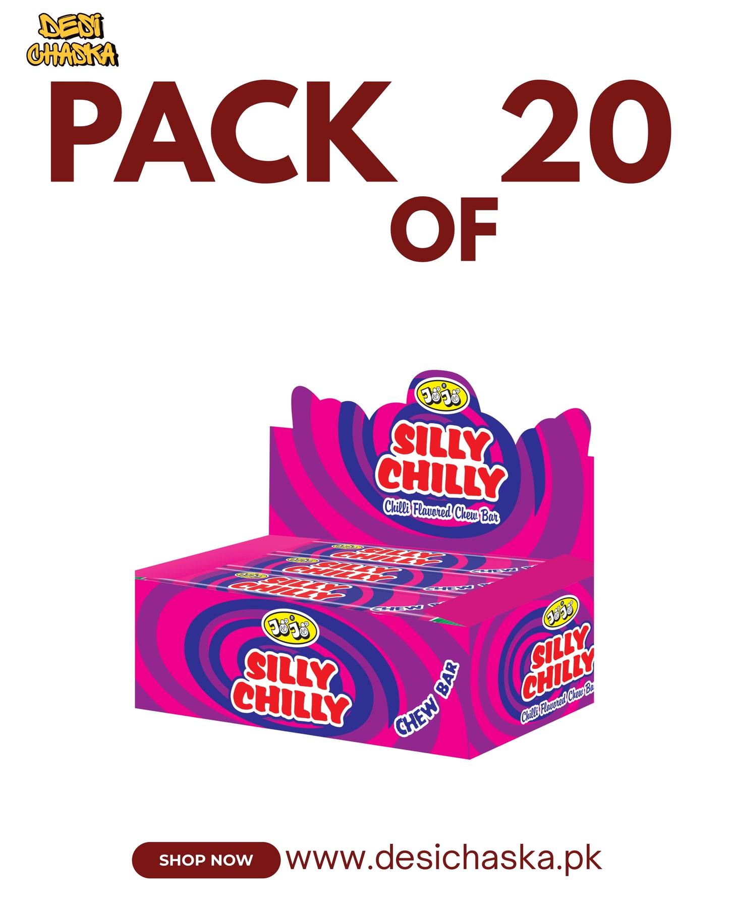 SILLY CHILLY CHEW - PACK OF 20