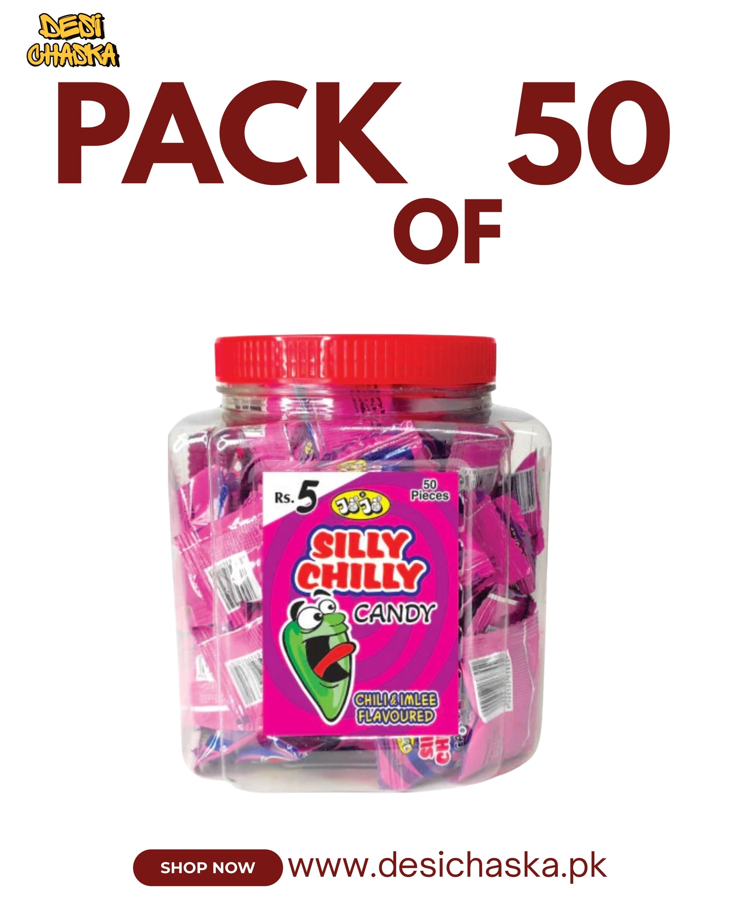 SILLY CHILLY CANDY - PACK OF 50