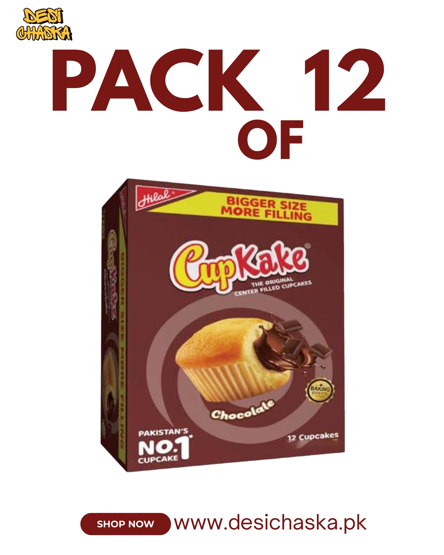 CUP KAKE - PACK OF 12 (CHOCOLATE)