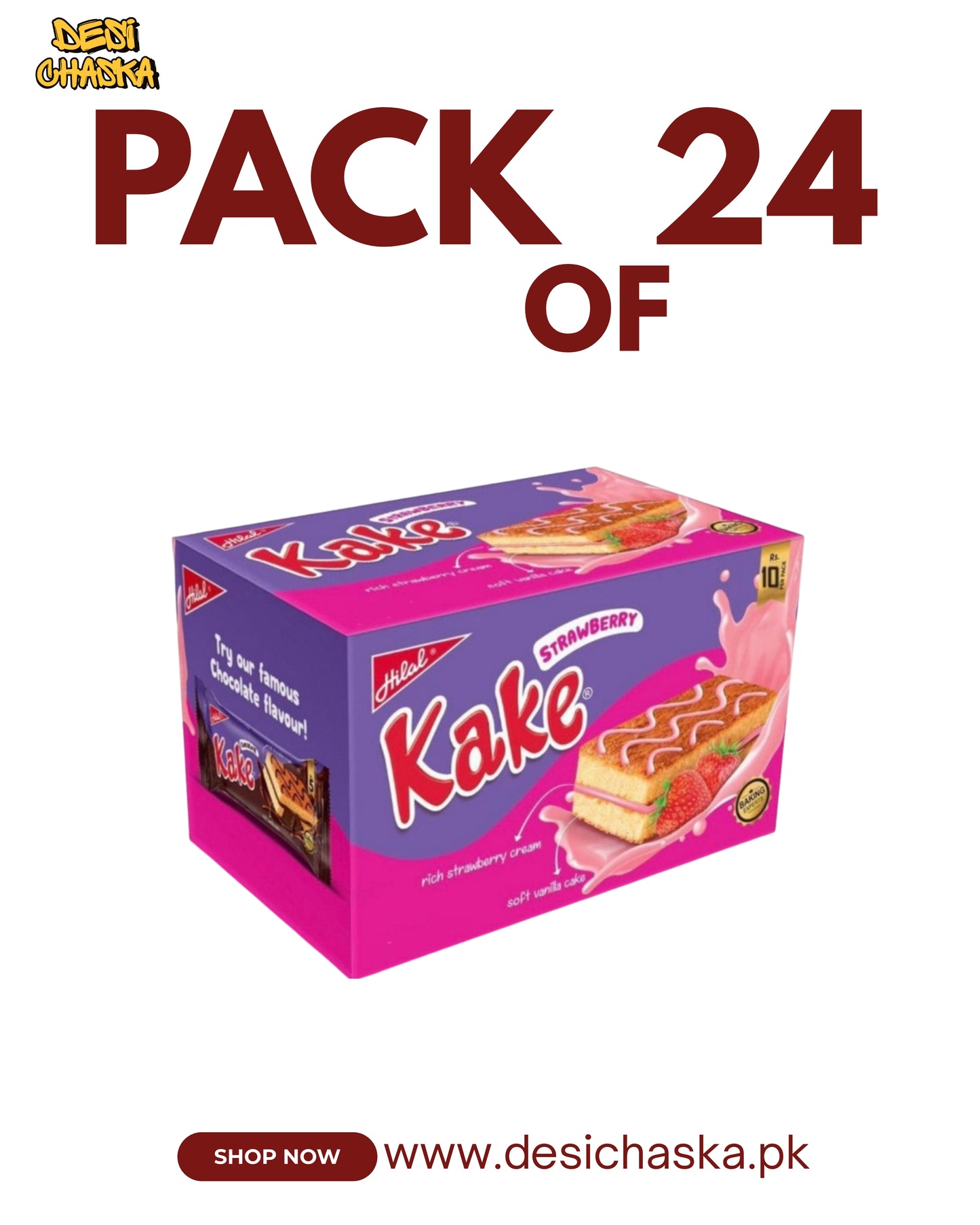 KAKE - PACK OF 24 (STRAWBERRY)