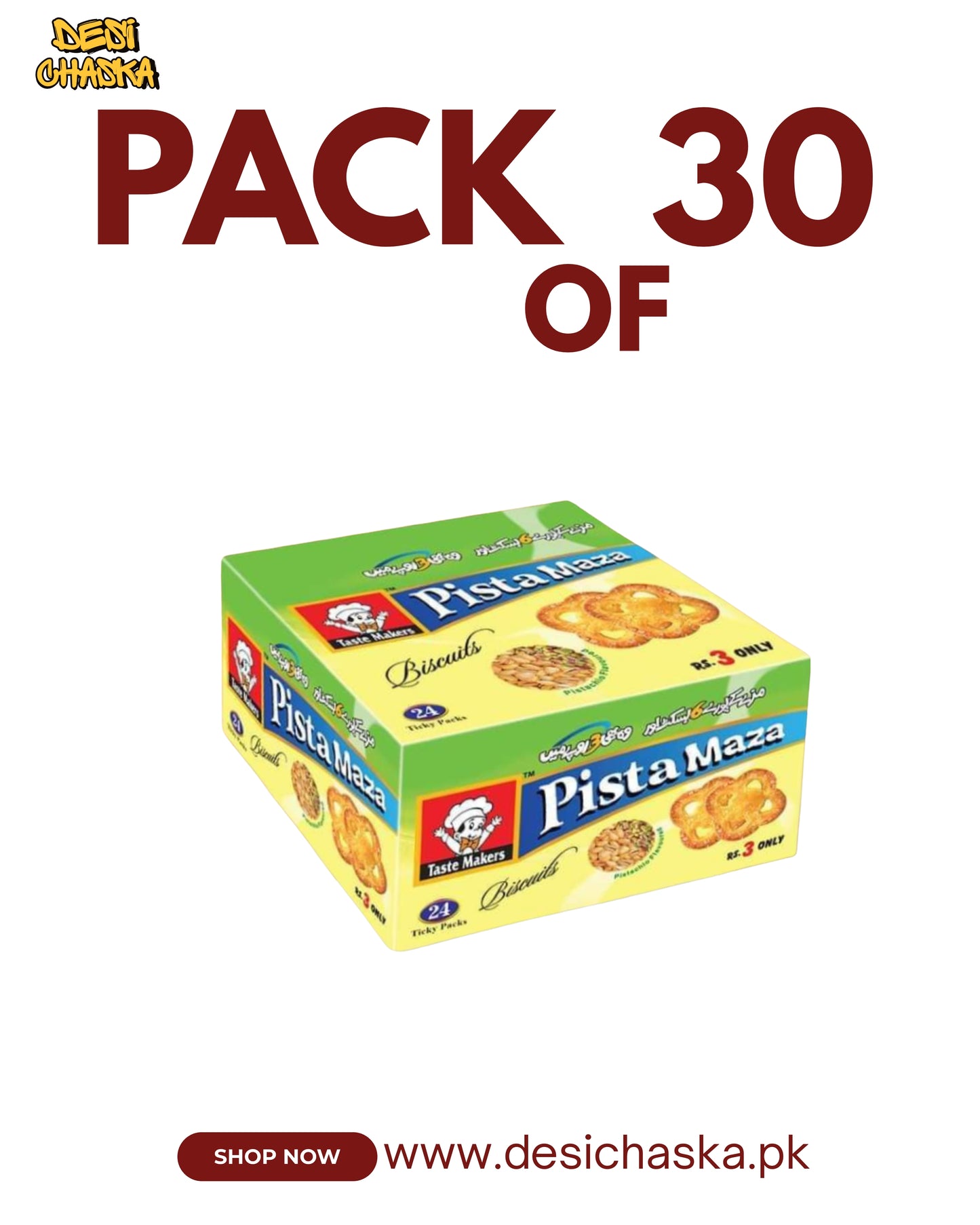 PISTA MAZA BISCUIT - PACK OF 30